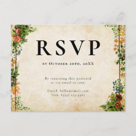 Self Addressed RSVP Vintage Garden Cottagecore ポストカード