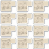 Self Adhesive Index Tabs Monthly Generic Calendar シール (正面)