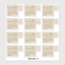 Self Adhesive Index Tabs Monthly Generic Calendar シール