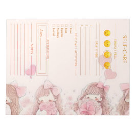 Self care blush pink and gold Watercolor planner  ノートパッド