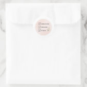Self Care Checklist Sticker - Minimalist Pink Dail ラウンドシール (バッグ)