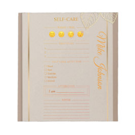 Self Care classic Planner gold luxury watercolo ノートパッド