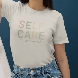 Self Care, Cozy Typography, Warm Aesthetic Tシャツ