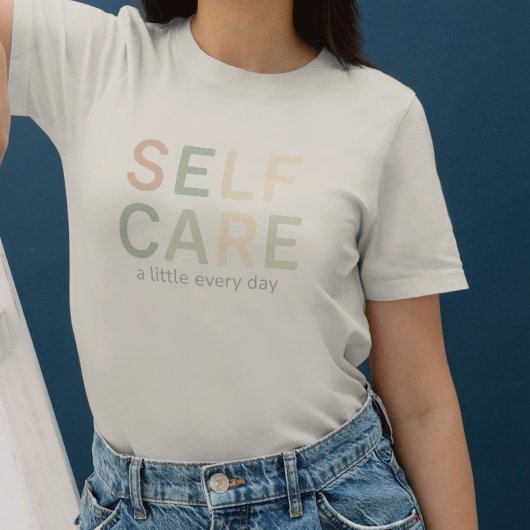 Self Care, Cozy Typography, Warm Aesthetic Tシャツ