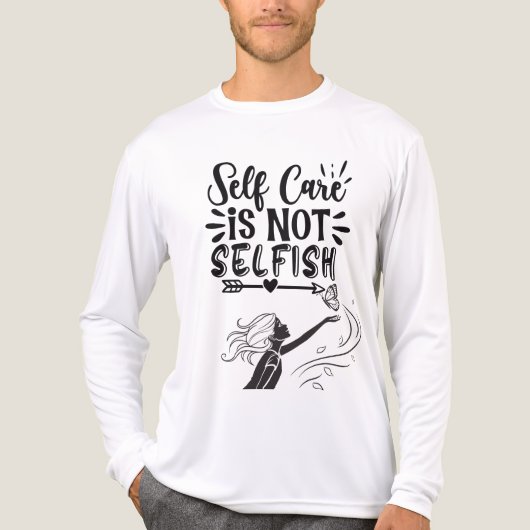 "Self Care is Not Selfish" Inspirational Graphic  トライブレンドＴシャツ (正面)