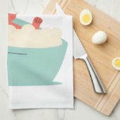 Self-Care Mode: ON – Cute & Funny Cartoon Bathing キッチンタオル (四つ折り)