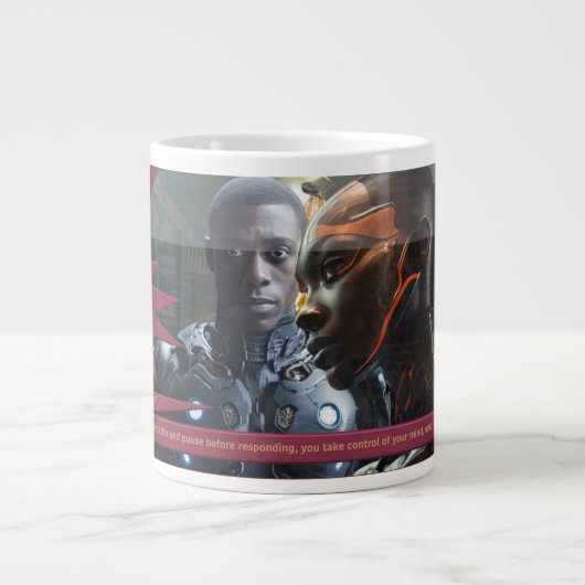 "Self-Control Is YOUR SuperPower" ジャンボコーヒーマグカップ (正面)