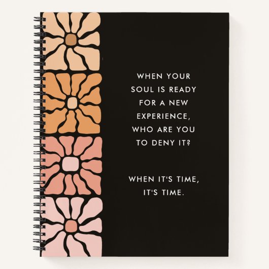 Self Discovery Journaling Prompt Bohoフローラ ノートブック (正面)