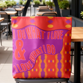 Self Expression Purple Orange Patterned トートバッグ