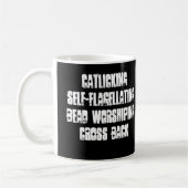 … SELF-FLAGELLATINGの…十字の背部 コーヒーマグカップ (左)