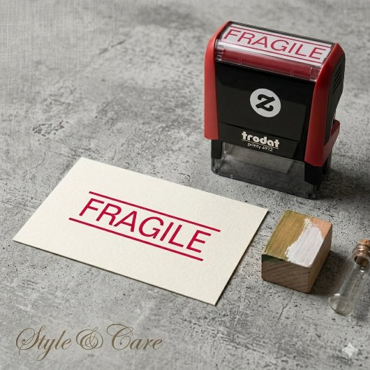 Self Inking Fragile Package Handling Care Stamp セルフインキングスタンプ