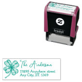 Self Inking Return Address Stamp with lucky clover セルフインキングスタンプ (インサイチュ)