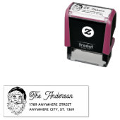 Self Inking Return Address Stamp with Santa セルフインキングスタンプ (インサイチュ)