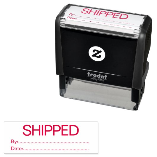 Self Inking Shipped By Date Office Stamp セルフインキングスタンプ (インサイチュ)