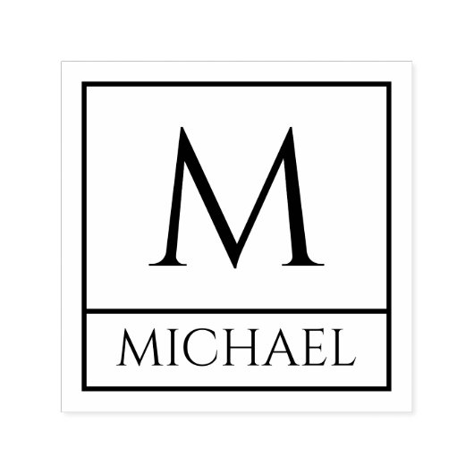 Self-Inking Stamp Featuring Your Name and Initial セルフインキングスタンプ (デザイン)