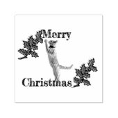 Self Inking Stamp - Merry Christmas Holly and Cat セルフインキングスタンプ (デザイン)
