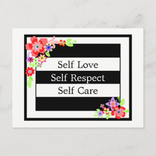 "Self Love"ゴージャスなフローラはがき。 ポストカード