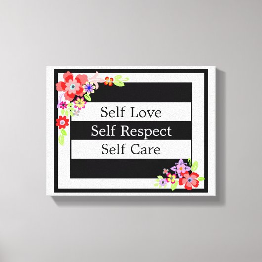 "Self Love"豪華なフローラキャンバス。 キャンバスプリント (正面)