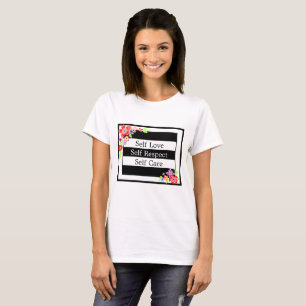 "Self Love"豪華なフローラTシャツ。 Tシャツ