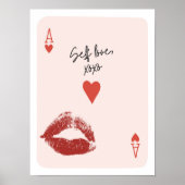 Self Love Ace of Hearts Pink Aesthetic Wall Poster ポスター (正面)