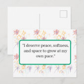 Self‑Love Affirmation Postcard | Minimalist Positi ポストカード (正面/裏面)