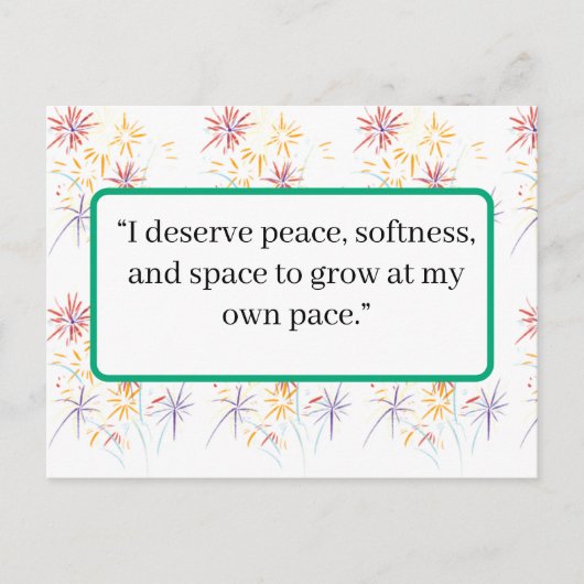 Self‑Love Affirmation Postcard | Minimalist Positi ポストカード (正面)