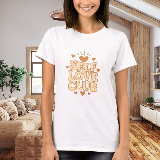 Self Love Club beige quote humor Tシャツ