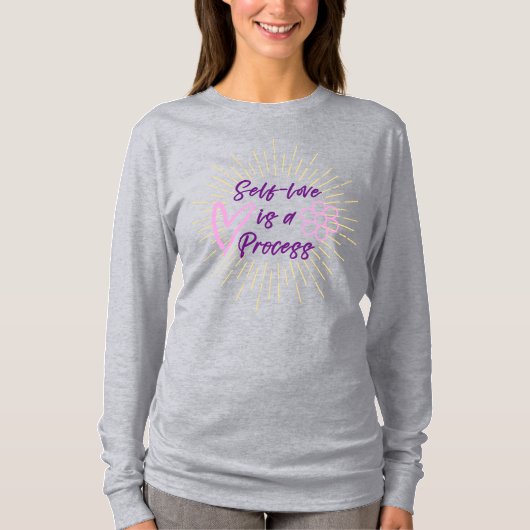 Self Love is a Process-Purple長袖Tシャツ Tシャツ (正面)