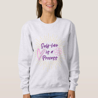 Self Love is a Process-Purple and Pink Sweatshirt スウェットシャツ