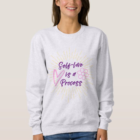 Self Love is a Process-Purple and Pink Sweatshirt スウェットシャツ (正面)