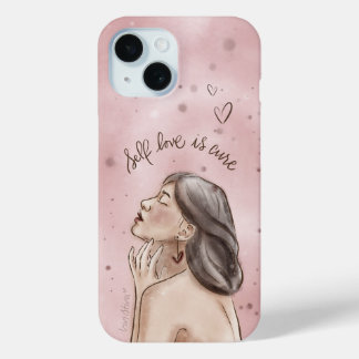Self Love Phone Case | ピンクの女性 iPhone 15ケース