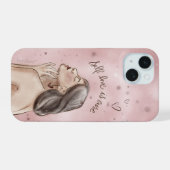 Self Love Phone Case | ピンクの女性 iPhone 15ケース (裏面横)