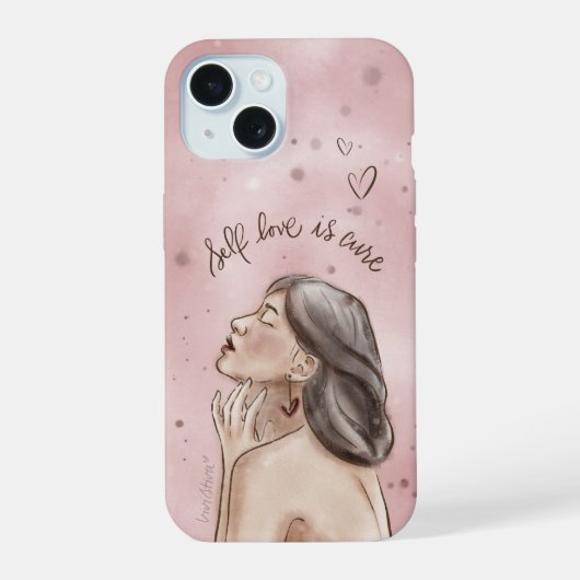 Self Love Phone Case | ピンクの女性 iPhone 15ケース (裏面)