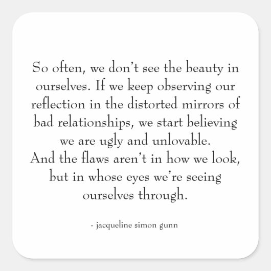 self-love quote  スクエアシール (正面)