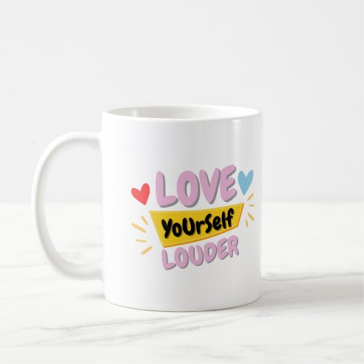 Self Love Quote Mug コーヒーマグカップ (左)