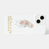 Self-Love - Rose Quartz Crystal Iphone iPhoneケース (裏面横)
