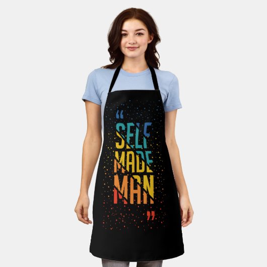 Self Made Man | Funny LGBTQ | Pride Month エプロン (着用した状態)