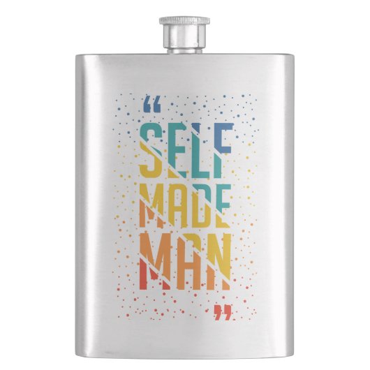 Self Made Man | Funny LGBTQ | Pride Month フラスク (正面)