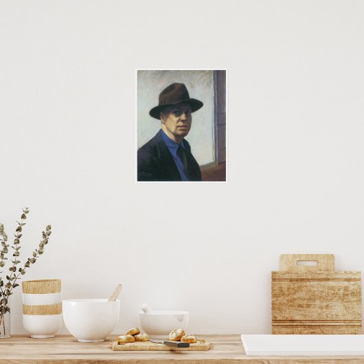 Self-Portrait Edward Hopper ポスター (キッチン)