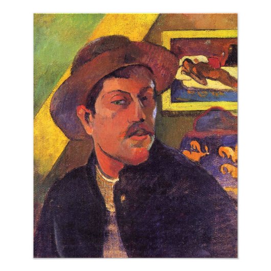 Self-Portrait in a Hat, Paul Gauguin, フォトプリント (正面)