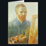 Self Portrait in Front of Easel, Vincent van Gogh<br><div class="desc">Self Portrait in Front of the Easel (1888) by Vincent van Gogh is a vintage Post Impressionism fine art portraiture painting. Vincent van Gogh holding a palette with paints and a brush about to paint another masterpiece! Van Gogh painted over 40 self-portraits during his career and was the most prolific...</div>