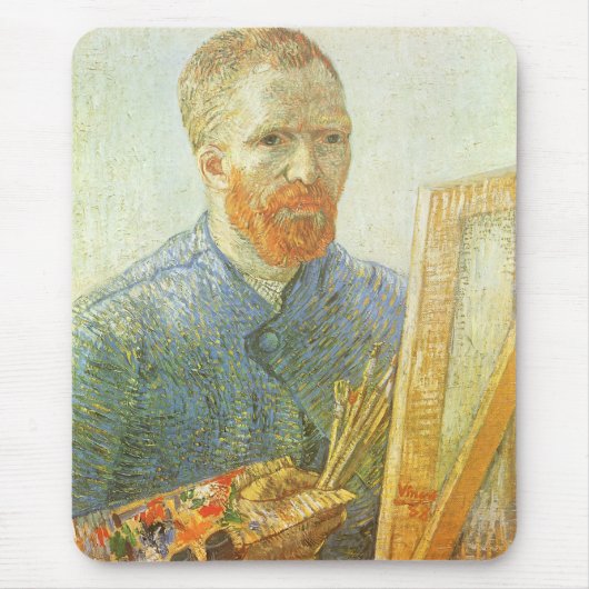 Self Portrait in Front of Easel, Vincent van Gogh マウスパッド (正面)