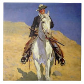 “Self Portrait on a Horse” by Frederic Remington タイル (正面)
