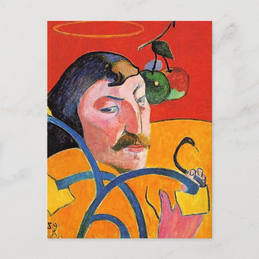 Self-Portrait with Halo and Snake ポストカード (正面)