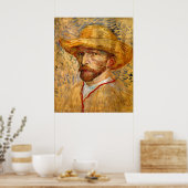 Self Portrait with Strawer Hat, Vincent Vanゴッホ ポスター (キッチン)