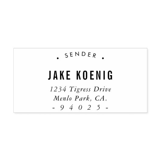 SELF PRE ADDRESSモダンが送信者に戻る ラバースタンプ (インプリント)