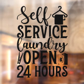 Self Service Laundry Open 24 Hours ウィンドウサイン (シート2)