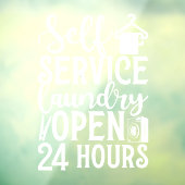 Self Service Laundry Open 24 Hours ウィンドウサイン (シート3)
