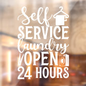 Self Service Laundry Open 24 Hours ウィンドウサイン (シート2)