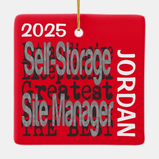Self Storage Site Manager Extraordinaireのカスタム セラミックオーナメント (裏面)